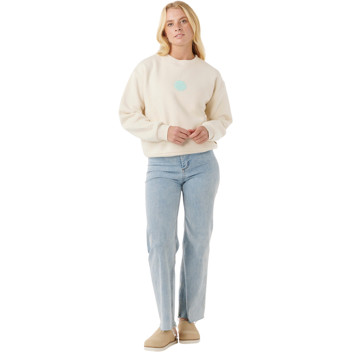 2025 Rip Curl Mujer Icons Of Surf Relajado Crew 09SWFL - Shell